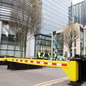 Roads are closed in Belfast city centre during the US Presidential visit.