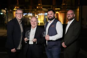 Hinch Distillery Team (L-R): Jamie Cotter, Dr Terry Cross OBE, Will Stafford and Terry McCartan Will Stafford, Distillery Manager and Head Distiller, Hinch Distillery.