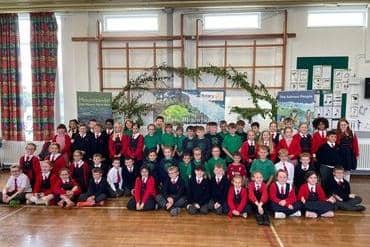St Malachy's and Irish Society PS pupils before their trip to Mountsandel