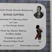 A Burns Night supper will be held as a fundraiser for a new church organ. Credit St Patrick's Parish