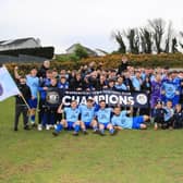 Warrenpoint celebrate winning the Premier Intermediate League.