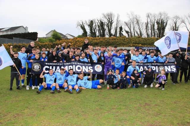 Warrenpoint celebrate winning the Premier Intermediate League.