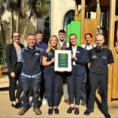 Roe Valley Resort in Limavady has been named Family-Friendly Hotel of the Year 2026 at the Georgina Campbell Irish Food & Hospitality Awards. Back row (L-R):  Liga Cielava, Housekeeping Manager; Michael McCrudden, Golf Operations Manager; Jack Olphert, Leaping Hound Supervisor; and Chloe Stripp, Pastry Chef. Front (L-R): Edward Higgins, Pool Plant Assistant; Emily Murray, Family Experience Manager; Amy Thompson, Hotel Manager; and Richard Clark, Housekeeper.