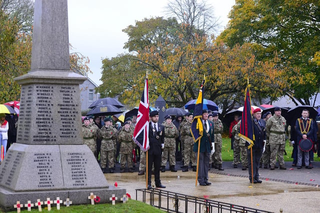 Service personnel attended the memorial event in Ballyclare on November 12.