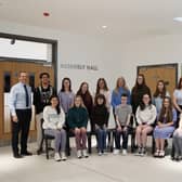 Lismore College high achievers at GCSE level, pictured with Mr K Ward (Vice Principal) and Mrs Lennon (Principal)