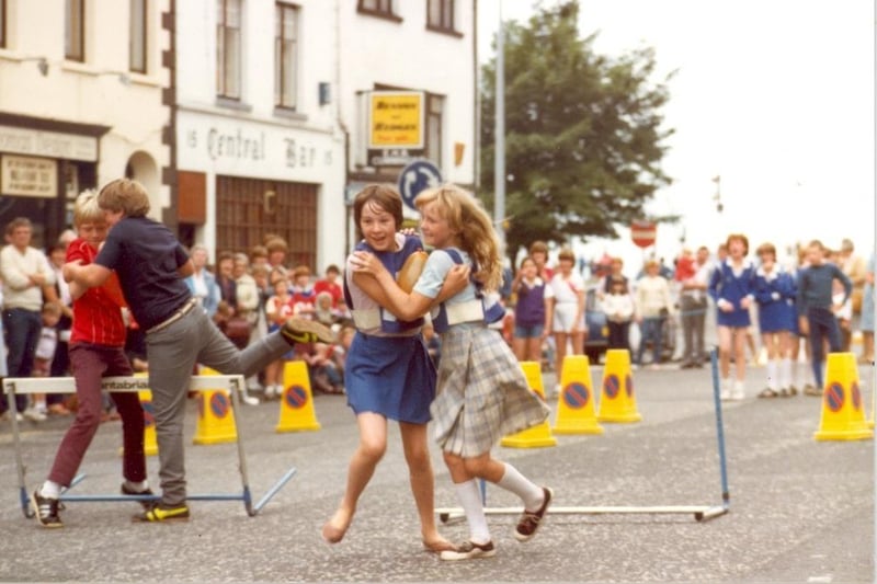 Obstacle course on High Street.