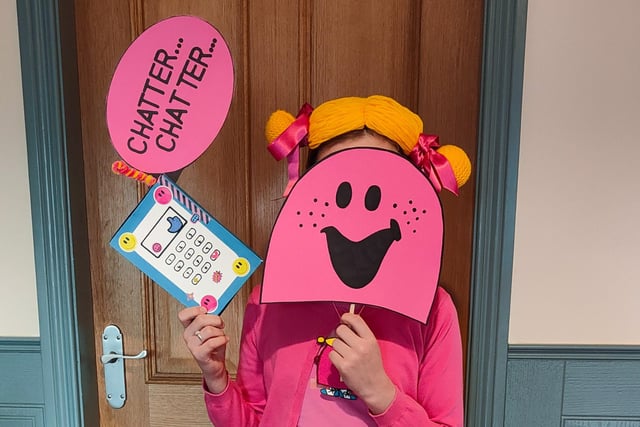 Miss Chatterbox from the Little Miss series. Sarah Croxford, Primary 6, Ballymoney Model Integrated Primary School.