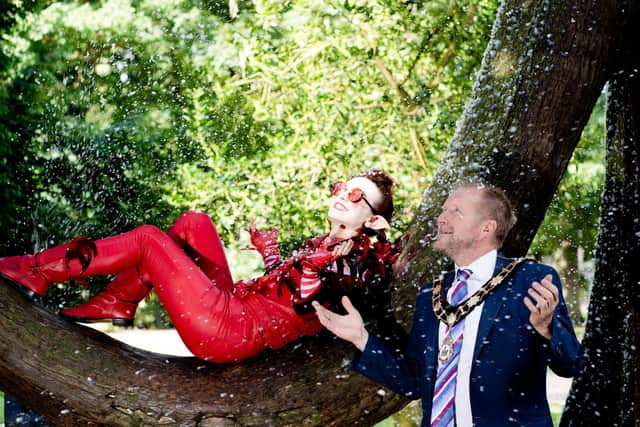 Ald Stephen Ross, former mayor, at the launch of last year's Enchanted Winter Garden event. Photo submitted by Antrim and Newtownabbey Borough Council