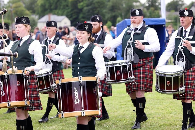 The grounds were filled with the sound of pipes and drums.