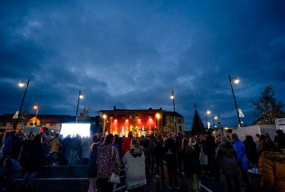 Crowds gathered in The Square for the Ballyclare Christmas switch-on event.
