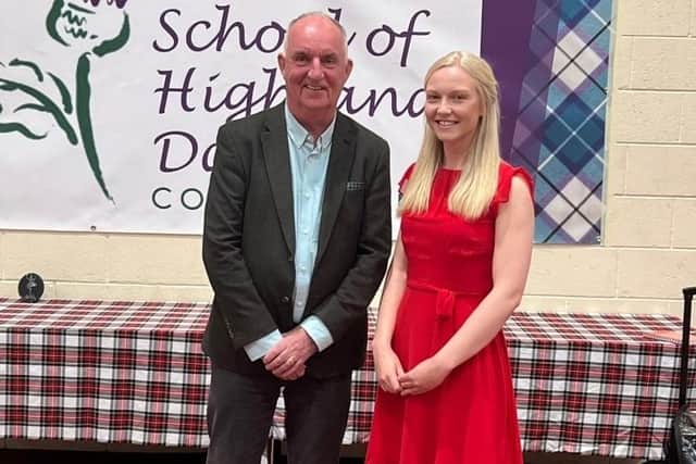 Councillor Trevor Wilson pictured at the annual awards evening in Moneymore Recreation Hall with Naomi Mitchell, dance tutor. Credit: Jillian Lennox