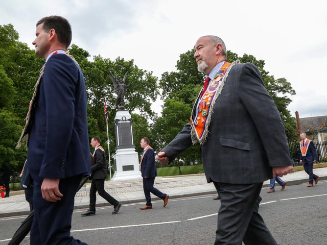 Pride of Ballymacash Flute Band led Lisburn District No 6 on Empire Sunday