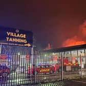 The scene at Loughbrook Industrial Estate in the early hours of this morning. Pic courtesy of Village Tanning Bessbrook/Facebook