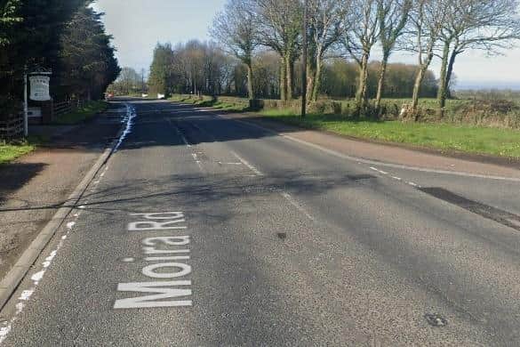 A resurfacing scheme on the A26 Moira Road will commence on Monday, January 8 from about 100m south of the Gobrana Road junction and extending for approximately 1.6km to 150m north of the Poplar Road junction. Picture: Google