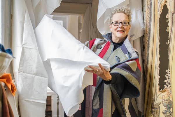 Anthea McWilliams, co-director and co-founder of the Linen Biennale, is encouraging everyone to come along to the tablecloth workshop on September 9. Pic credit: R Space Gallery