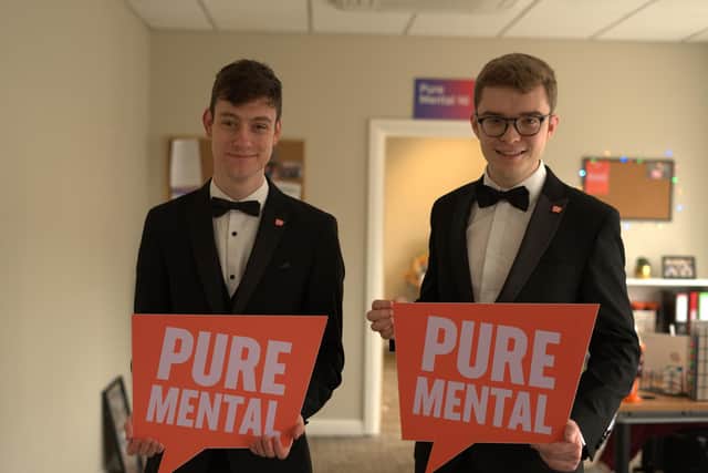Lisburn schoolfriends Jay Buntin and Matthew Taylor, are celebrating the fourth anniversary of their charity Pure Mental with a special gala event. CREDIT: PURE MENTAL
