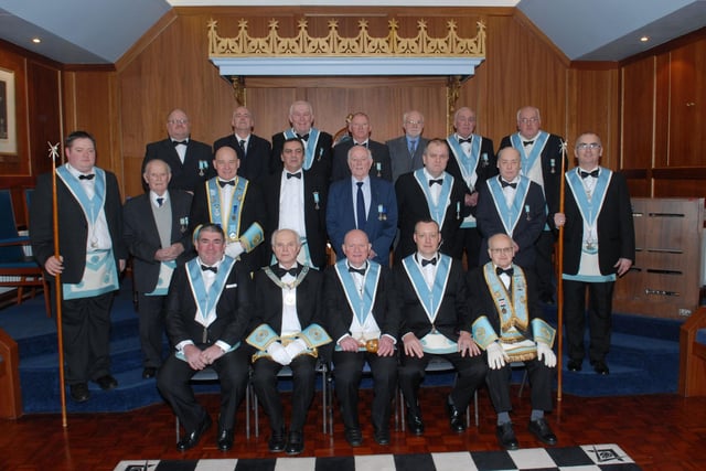 St Patrick's Union Masonic Lodge No 175, Raloo, pictured in the Larne Masonic Centre. The lodge, which was warranted on January 7, 1813, was celebrating it's 200th anniversary in 2013. INLT 05-305-PR