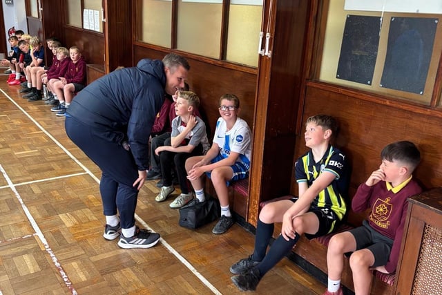 Management staff from Coleraine FC were delighted to spend several hours at Millburn Primary School.