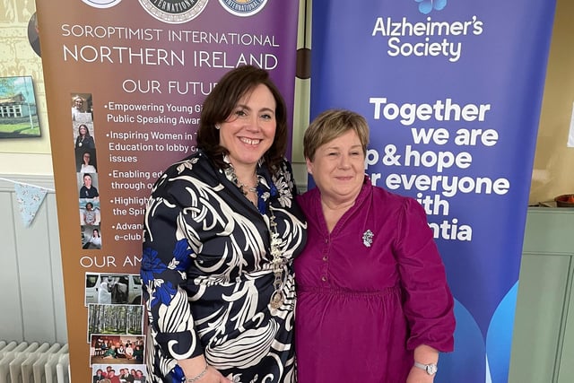 President Sharon with Emily Wilson (member of SI Belfast) representing Alzheimer's Society.