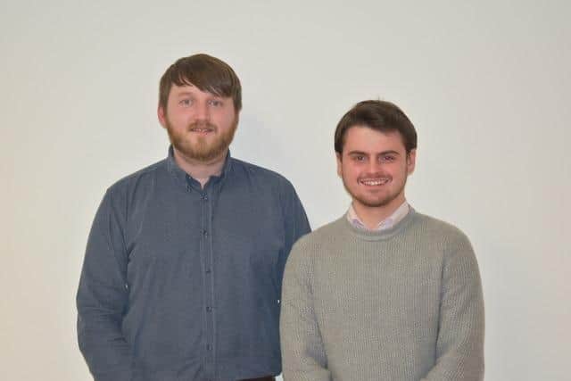 Alliance Party council election candidates for Downshire East Councillor Aaron McIntyre and Lisburn man Kurtis Dickson