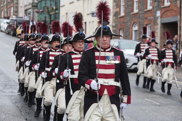 The Hillsborough Fort Guard parade through the village of Royal Hillsborough