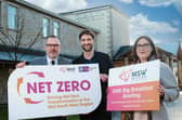 Mid South West Region Governance Steering Group Chair, Kevin Savage, Ben Craig, CarbonFit, and Abigail McConville, Executive Director at Simplyfruit, launching the SME Big Breakfast Briefing, which is happening at the Glenavon Hotel in Cookstown on March 6. Credit: Supplied