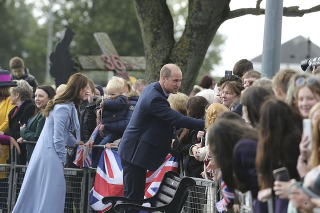 The Prince and Princess of Wales - or William and Kate as they are more affectionately known - are pictured in 2022 being given a warm welcome to Carrickfergus.  It was their first visit to the town since receiving their new titles of Duke and Duchess of Cambridge, Earl and Countess of Strathearn, and Baron and Baroness Carrickfergus on the day of their wedding in April 2011.