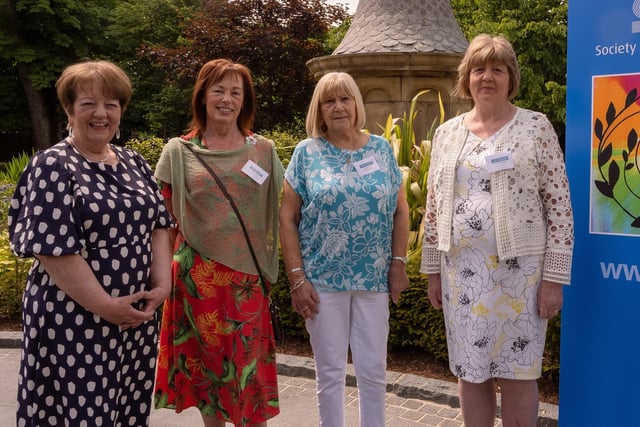 Mary Waide, SVP regional president for the North Region, with Anne Smiley of Sacred Heart SVP Conference in Cloughmills, and Peggy Craig and Roisin McGrandles of St Joseph’s SVP Conference in Antrim, at the North Region Members’ Day celebrating inspirational volunteers during Volunteers’ Week.