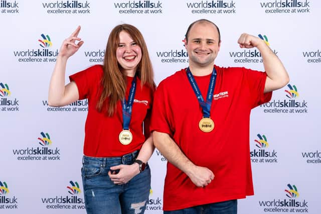 Hannah Currie and Peter O’Neill, who are current and former Foundation Degree Engineering students respectively were gold medallists at the recent WorldSkills UK national finals in Manchester. Credit NRC