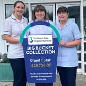 Pictured is Olivia Rooney (Specialist Occupational Therapist), Emma Rodgers (Allied Health Professional Lead) and Angela Fegan (Nursing Auxiliary).