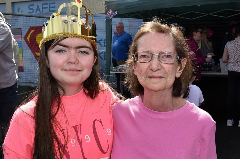 Pictured at the Rectory coronation street party are Andrea Brown and mum, Ingrid Clulow. PT18-223.