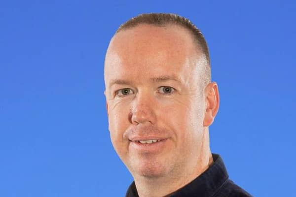 Sinn Fein Councillor Gary McCleave criticises a local flute band for playing an anti-Catholic song at an Apprentice Boys parade in Lisburn. Pic credit: McAuley Multimedia
