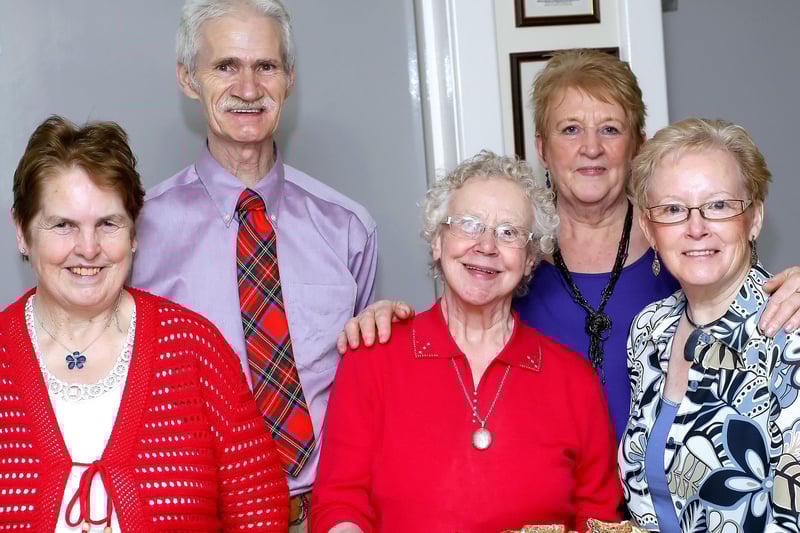 Members of Ballymoney Evergreen Club pose for the Times at a Burns Night held in 2010.