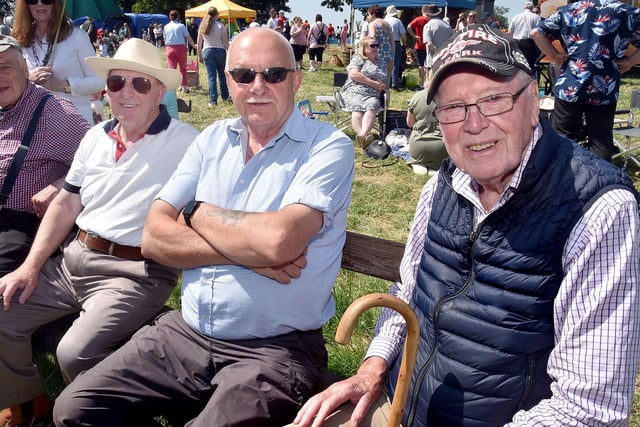 Enjoying the Drumcree Family Fun Day and Vintage Rally on Saturday are from left, John McKinley, Mervyn Douglas and Jack Russell. PT23-225.