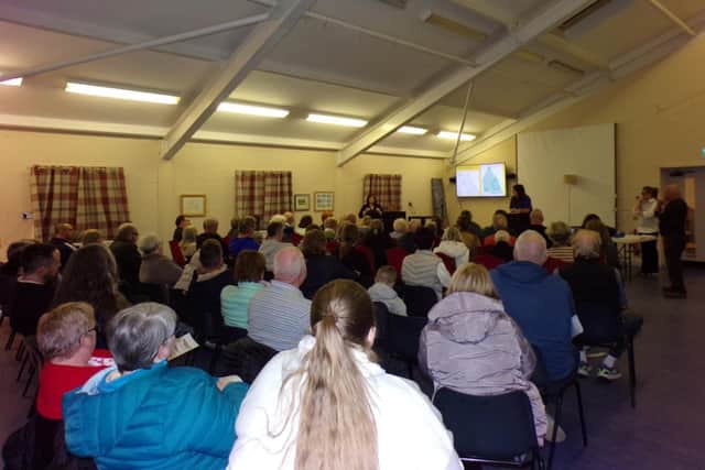 A public meeting was held at Ballycarry Community Centre. Pic supplied by Victoria Mulholland
