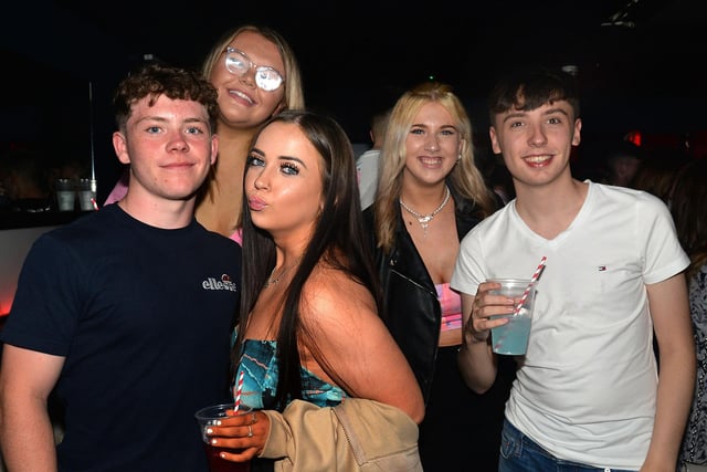 Students from various schools who celebrated their exam success at a results party at Bennetts Bar and Nightclub on Thursday night. PT43-219.