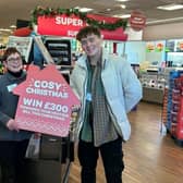 Eurospar Ranfurly’s winner Shea Brady is pictured accepting his prize from Dorothy Harker, store customer advisor. Submitted by Eurospar