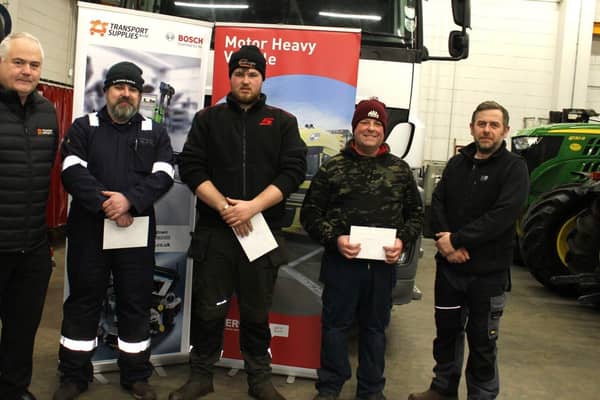 Heavy Vehicle Competition winners at SERC - Mark Bowring 1st; Ronan McCauigan 2nd; Robert Brown 3rd