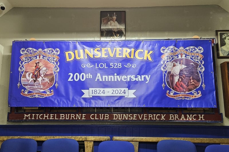 Dunseverick lol 528 proudly show off their new 200th year banner. Over the decades Dunseverick has unfurled five banners