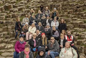 US travel agents visiting the Giant’s Causeway with James Neill, National Trust Storyteller (right) during their recent visit to Northern Ireland