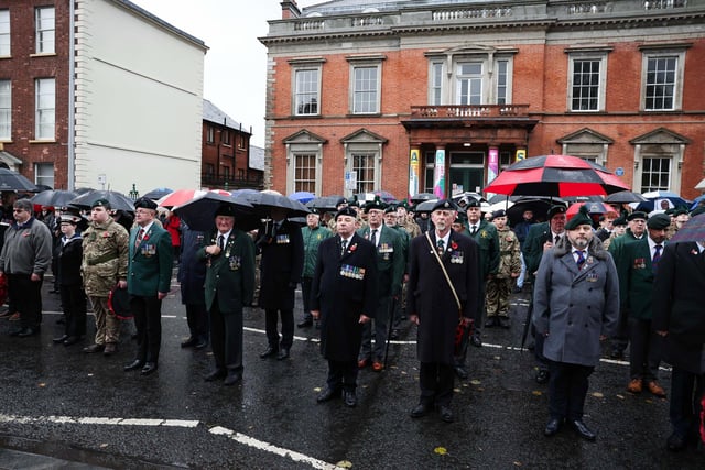 Gathered for the Remembrance Sunday service in Lisburn.