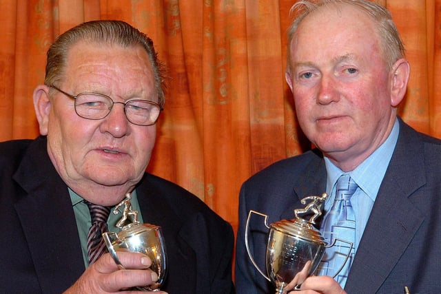 Woods Bowling Club men’s open pairs winners Jim Ferguson and Robert Clarke Bradley, pictured in 2007.