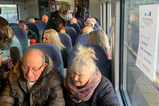 On board one of the Chatty Carriages