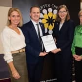 Sandra Pinion, Lisburn & Castlereagh City Council, Councillor Caleb McCready Chair of LCCC’s Environment and Sustainability Committee, Claire Archibald, Ending Violence Against Women and Girls Directorate, Brona Turley, Lisburn & Castlereagh City Council. Pic credit: LCCC
