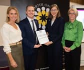 Sandra Pinion, Lisburn & Castlereagh City Council, Councillor Caleb McCready Chair of LCCC’s Environment and Sustainability Committee, Claire Archibald, Ending Violence Against Women and Girls Directorate, Brona Turley, Lisburn & Castlereagh City Council. Pic credit: LCCC