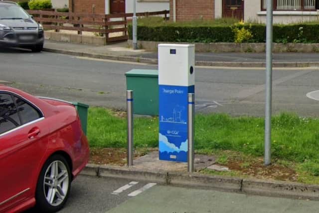 One of the electrical car chargers in Cookstown town centre. Credit: Google Maps