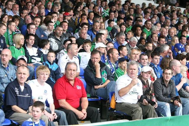 SOMETHING TO SHOUT ABOUT...A fantastic turnout watched the 25th anniversary Milk Cup match between a Northern Ireland Select and Everton.