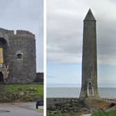 Carrick Castle and Chaine Memorial Tower will be illuminated to mark World Mental Health Day (Thursday, October 10).  Photos: Helena McManus (L) and Google