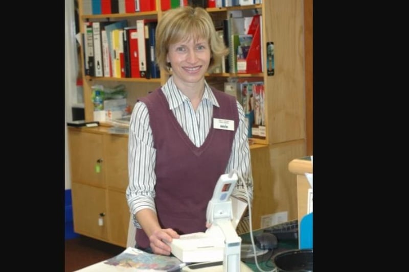 Library assistant Cathy Dooris on duty at Larne Library in 2007.