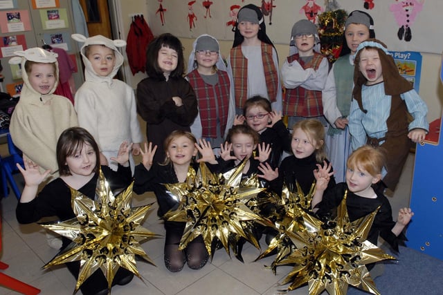 Some of the cast of Tandragee Primary School's production of 'A Wriggly Nativity' in 2007.